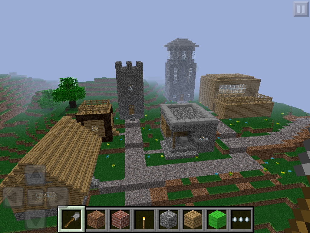 made an npc village on my PE Minecraft